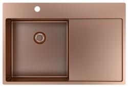 Pure.Sink Exclusivo Lavabo in rame con zona di scolo 78x52 cm Tapwing a sinistra PEX4078LT-62