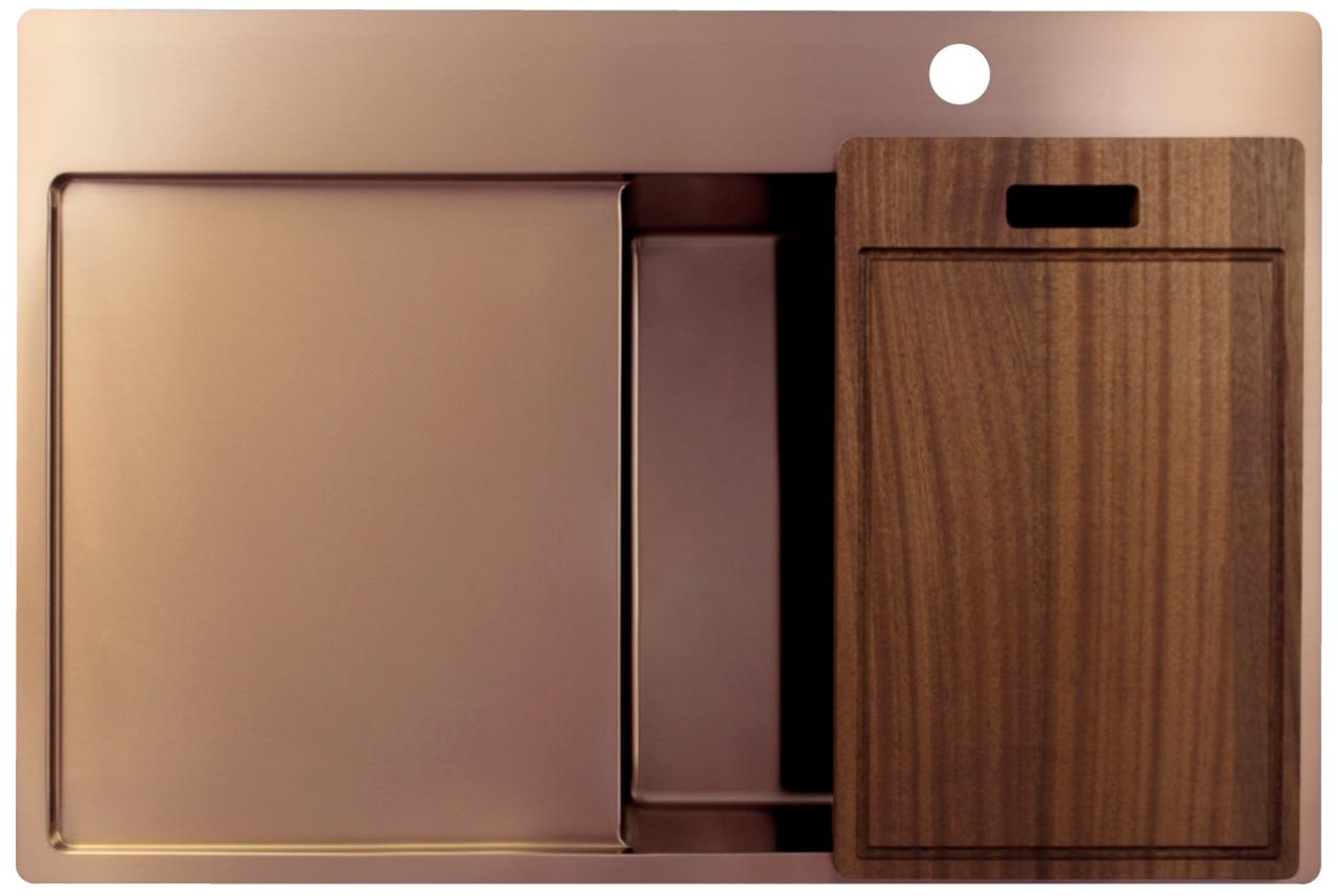 Pure.Sink Exclusivo Lavabo in rame con zona di scolamento 78x52 cm Tapwing a destra PEX4078RT-62 - Productafbeelding 5