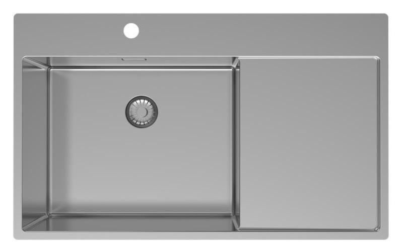 Pure.Sink Exclusivo Lavello in acciaio inox con zona di scolo 86x52 cm Tapwing a sinistra PEX5086LT-02