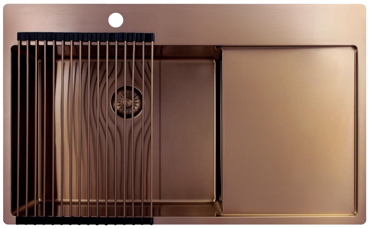Pure.Sink Exclusivo Lavabo in rame con zona di scolo 86x52 cm Tapwing a sinistra PEX5086LT-62 - Productafbeelding 4