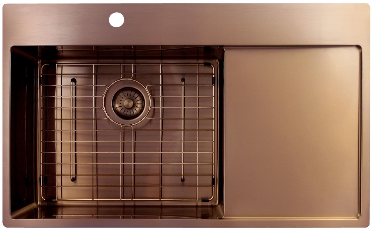 Pure.Sink Exclusivo Lavabo in rame con zona di scolo 86x52 cm Tapwing a sinistra PEX5086LT-62 - Productafbeelding 6