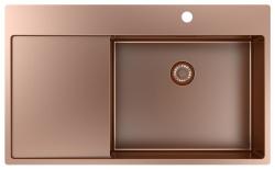 Pure.Sink Exclusivo Lavello in rame con zona di scolo 86x52 cm Tapwing a destra PEX5086RT-62