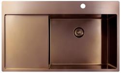 Pure.Sink Exclusivo Lavello in rame con zona di scolo 86x52 cm Tapwing a destra PEX5086RT-62