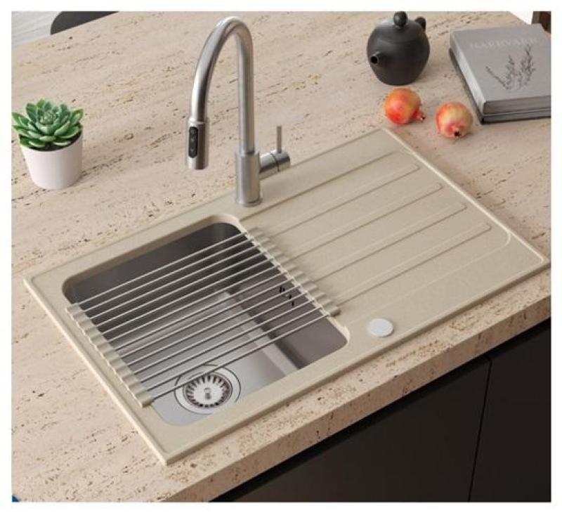 Rubinetto da cucina Quadri Viora in acciaio inossidabile a 3 vie con un ulteriore connessione per acqua filtrata 1208971404