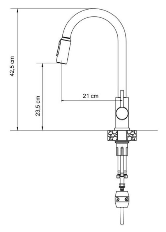 Rubinetto da cucina Quadri Viora in acciaio inossidabile a 3 vie con un ulteriore connessione per acqua filtrata 1208971404