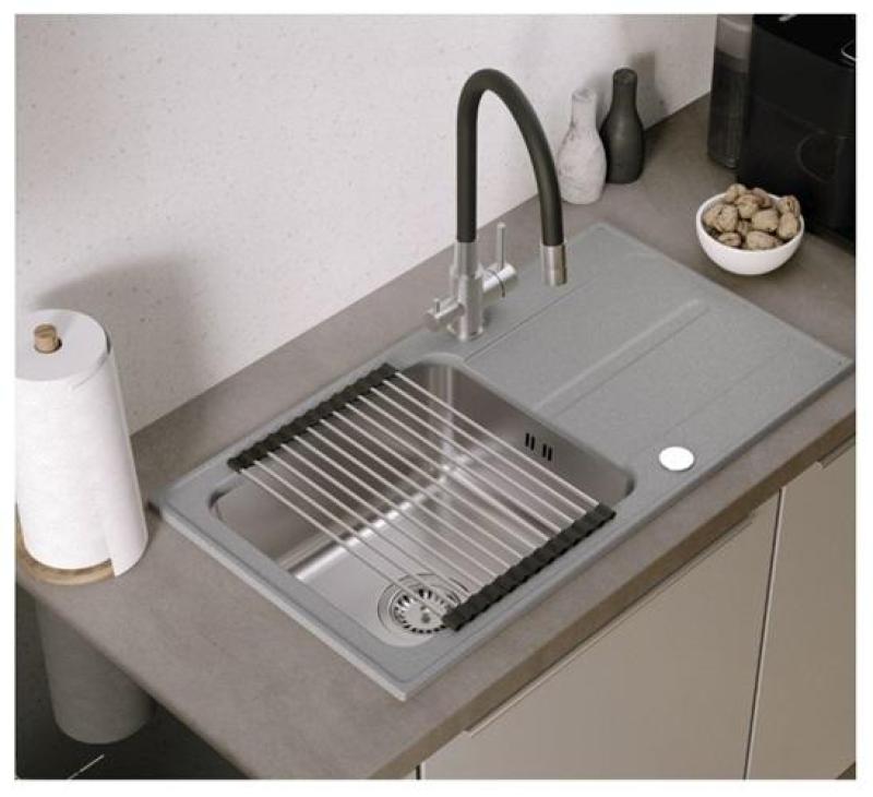 Rubinetto da cucina Quadri Selene in acciaio inox a 3 vie con beccuccio flessibile e connessione aggiuntiva per acqua filtrata 1208971407