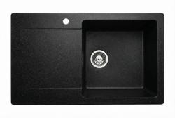 Graniteland Liri Lavandino in granito Arduin con aspetto pietra dura con zona di scolo 765x448 mm 1208971437