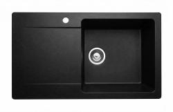 Graniteland Liri Graniti Lavandino nero in granito con zona di scolo 765x448 mm 1208971438