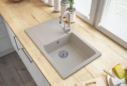 Graniteland Liri Lavandino in granito beige con zona di scolamento 765x448 mm 1208971439