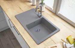 Graniteland Liri Graniti Lavello grigio in granito con zona di scolo 765x448 mm 1208971441