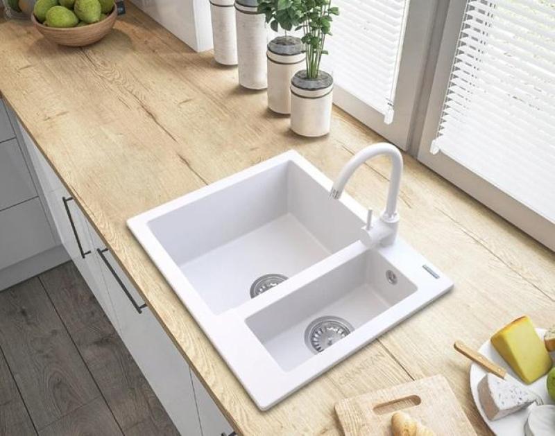 Graniteland Adda Granito Bianco 1.5 Lavabo da Appoggio 600x495mm 1208971455