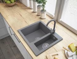 Graniteland Adda Lavandino in Granito Grigio 1.5 da Incasso 600x495mm 1208971456
