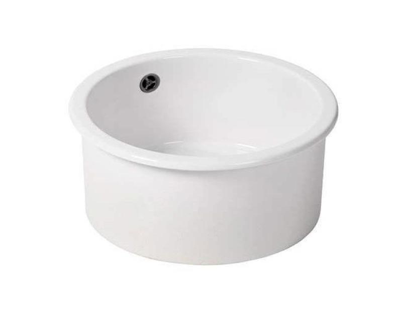 Ausmann Ceramic Ember Lavabo Ceramico Bianco Rotondo da Appoggio e Sottotop con tappo in metallo color canna di fucile 1208971463
