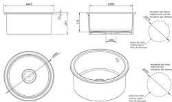 Ausmann Ceramic Ember Lavabo Ceramico Bianco Rotondo da Appoggio e Sottotop con Tappo Bianco 1208971465