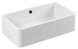 Ausmann Ceramic Mira Lavabo in ceramica bianca - Sottotop e intermedio 795 x 460 mm con tappo nero 1208971469