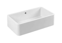 Ausmann Ceramic Mira Lavabo in ceramica bianco - Sottotop e Semi-incasso 795 x 460 mm con tappo bianco 1208971470