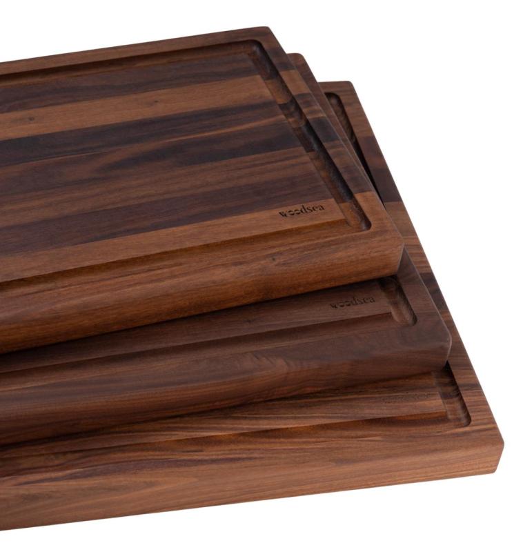 Woodsea Butcher Groove S - Tagliere in Legno di Noce con canale di succo 45x30 cm 1208971534