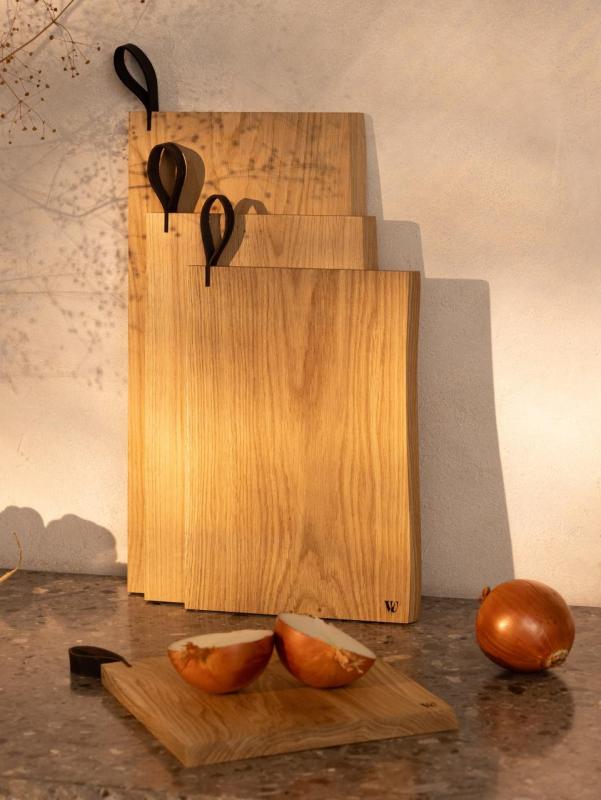 Woodsea Chop-Chop Oak S - Tagliere in rovere 25x24cm con manico in pelle 1208971539