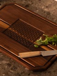 Woodsea Castle Steak - Tagliere e piatto da servizio in legno di noce 45x30 cm 1208971569