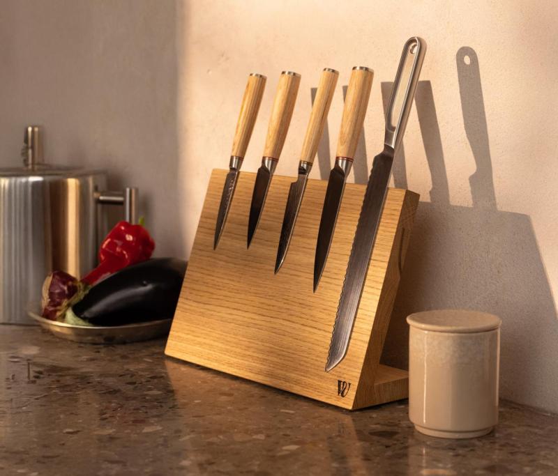 Woodsea Tieni il Mio Coltello - Portacoltelli di Quercia Tavolo 32x22 cm 1208971599