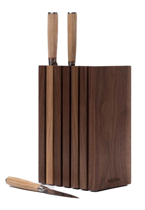 Woodsea Block Walnut M - Portacoltelli in Legno di Noce Blocco 17x12 cm 1208971609