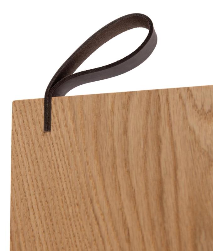 Woodsea Serving S - Tagliere in rovere 55x17 cm con manico in pelle 1208971615