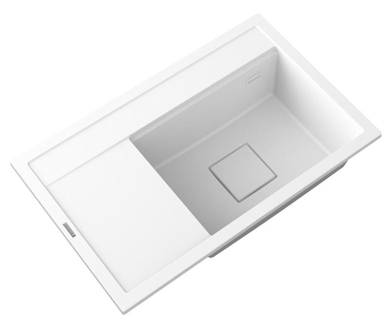 Graniteland Seta Lavabo Bianco in Granito da Incasso 80x50 cm 1208971618