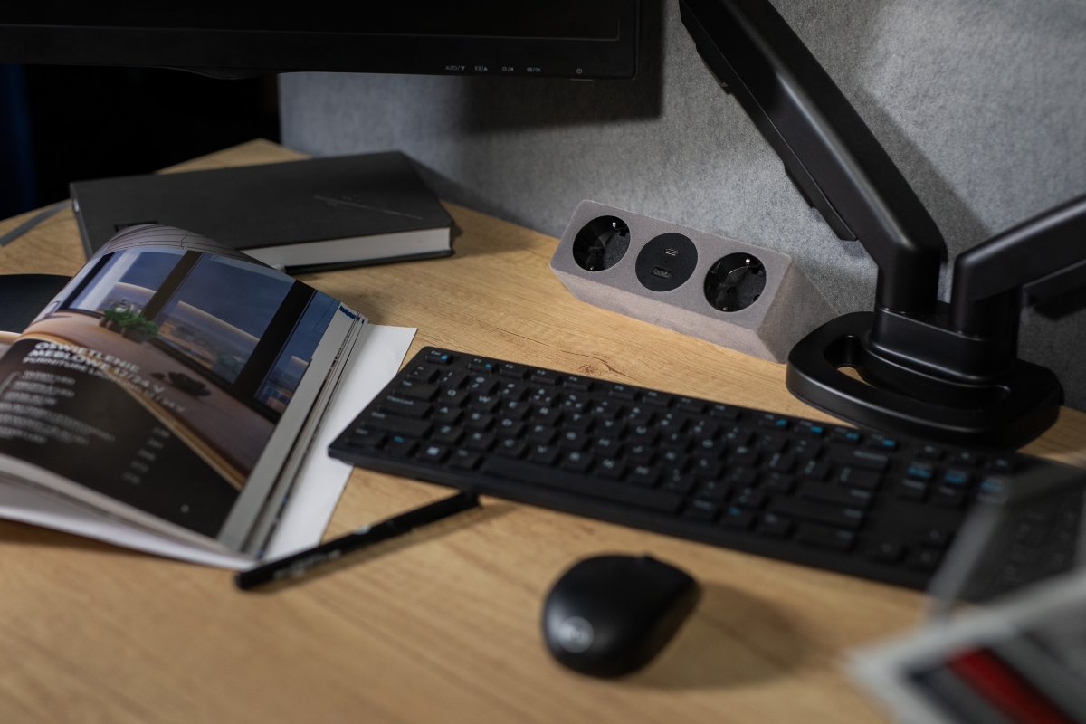 Presa per mobili SOFITO, 2xSCHUKO, USB A+C, cavo 1,5 m, grigio flock - Productafbeelding 5