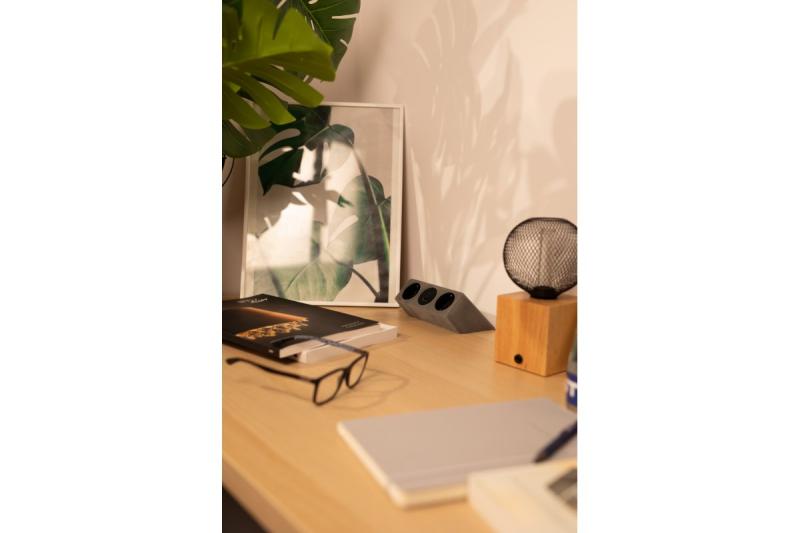 Presa per mobili SOFITO, 2xSCHUKO, USB A+C, cavo 1,5 m, grigio flock