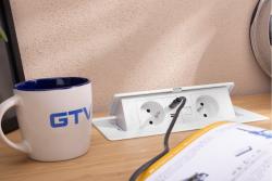 Presa per mobili MULTISOFT 2x Presa con messa a terra, USB A+C, RJ45, cavo di alimentazione con spina, Bianco