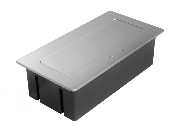 Presa per mobili MULTISOFT, 2xSHUKO, USB A+C, RJ45, cavo HDMI 1,5 m, alluminio