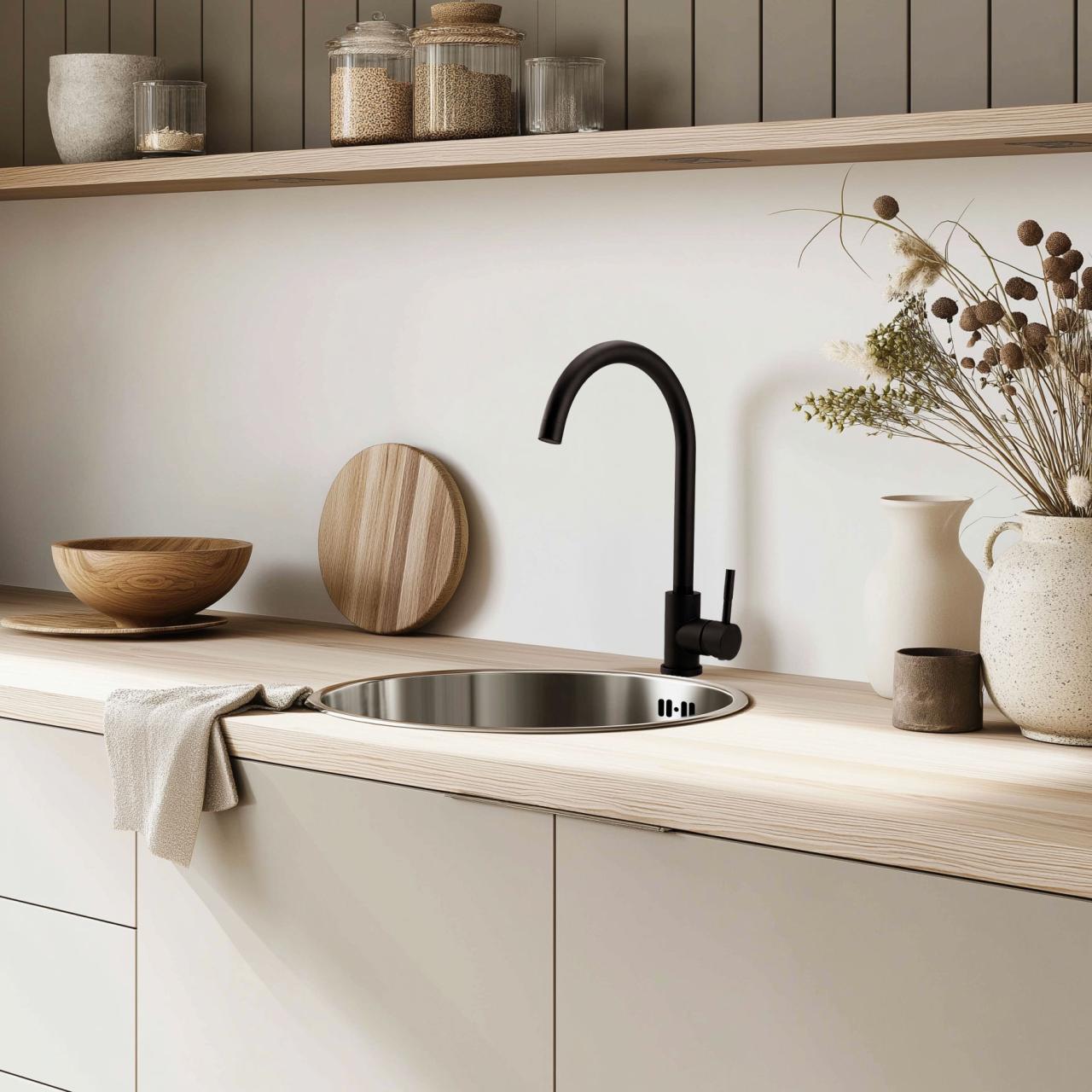 Pure.Sink Rondo RVS Lavabo Rotondo da incasso, sottotop e sopratop 38 cm PRN38-02 - Productafbeelding 3