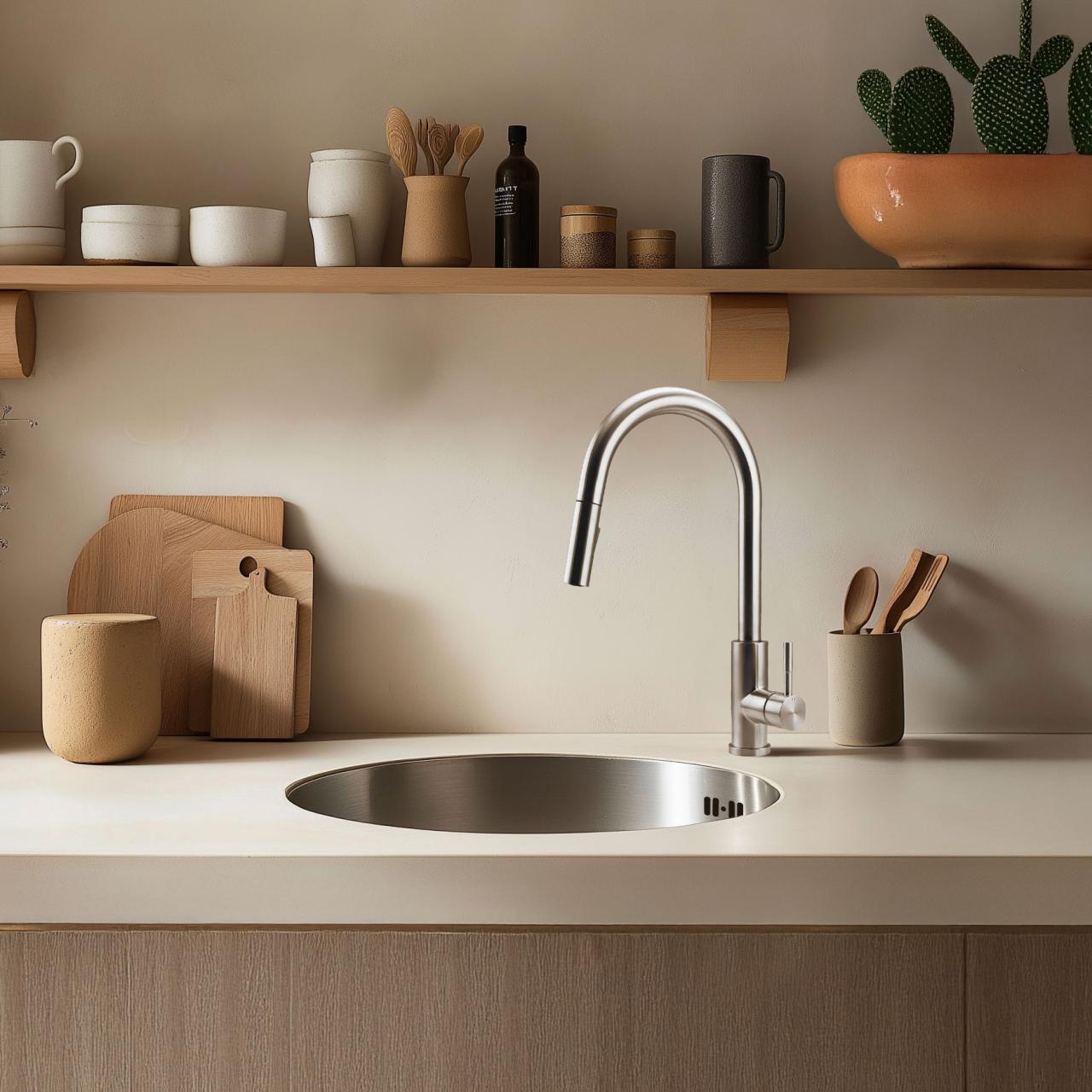 Pure.Sink Rondo RVS Lavabo Rotondo da incasso, sottotop e sopratop 38 cm PRN38-02 - Productafbeelding 2