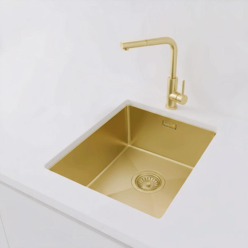 Pure.Sink Luxion Lavello dorato 36x40 cm sottopiano, incasso a filo e da appoggio PLX3640-60
