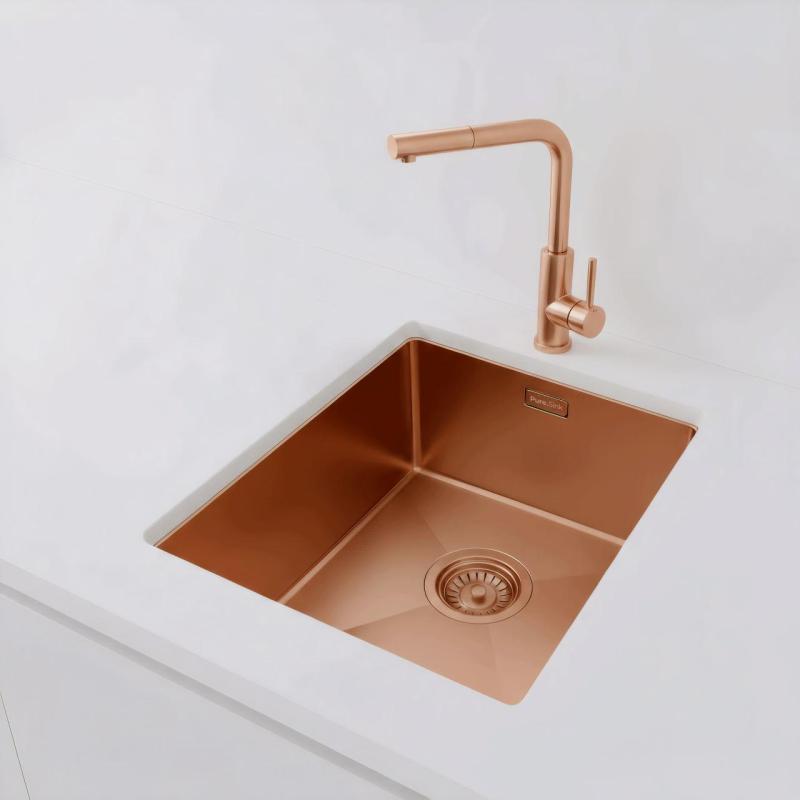 Pure.Sink Luxion Lavello in rame 36x40 cm sottopiano, incasso a filo e da appoggio PLX3640-62