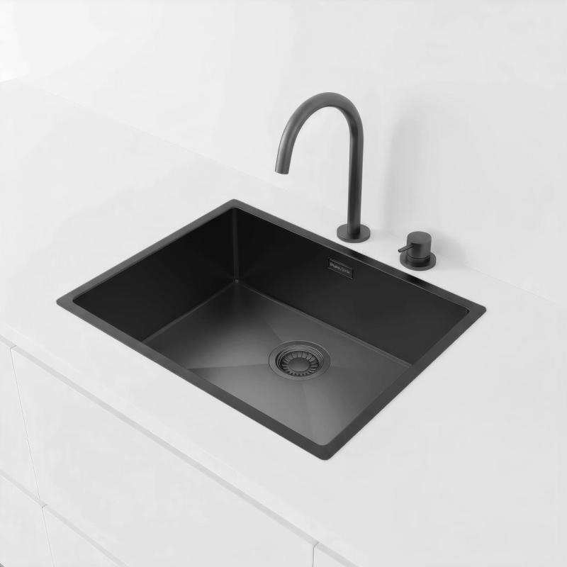 Pure.Sink Luxion Lavello PVD nero 50x40 cm sottopiano, incasso a filo e da appoggio PLX5040-63