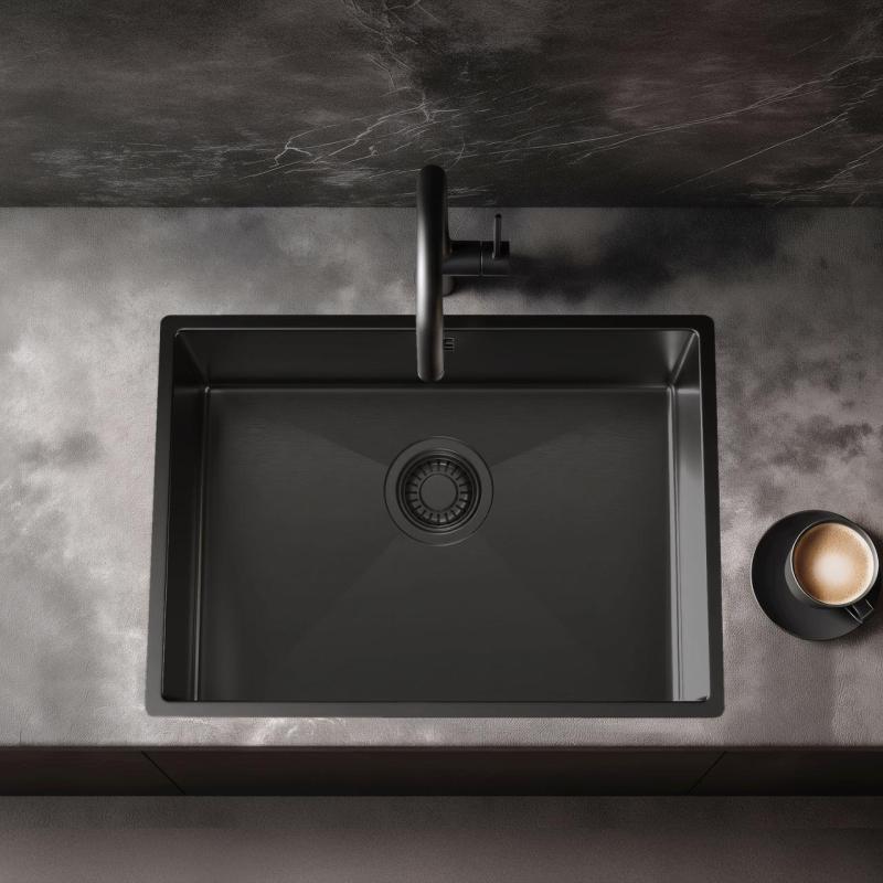 Pure.Sink Luxion Lavello PVD nero 50x40 cm sottopiano, incasso a filo e da appoggio PLX5040-63
