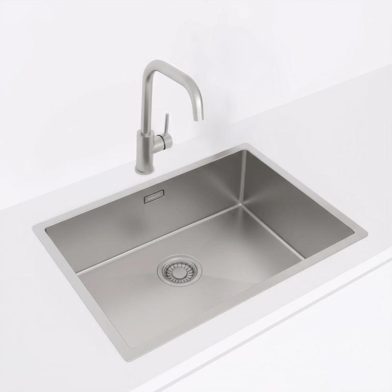 Pure.Sink Luxion Lavello in acciaio inox 55x40 cm sottopiano, incasso a filo e da appoggio PLX5540-02