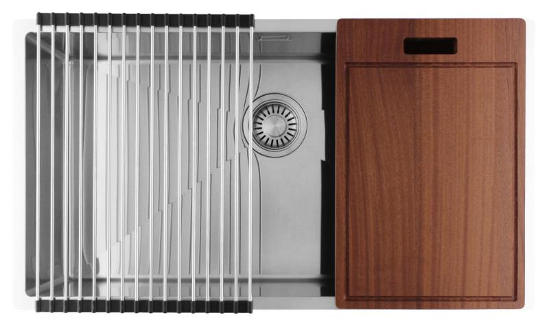 Pure.Sink Luxion Grande lavello in acciaio inox 74x40 cm sottopiano, incasso a filo e da appoggio PLX7440-02