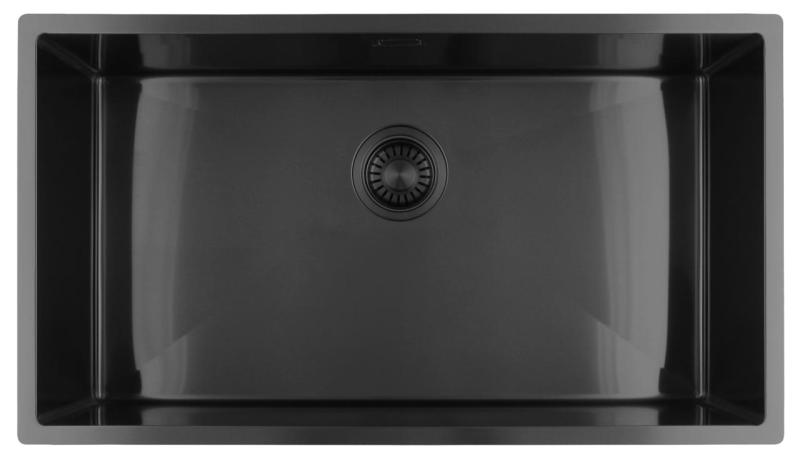 Pure.Sink Luxion Grande lavello Gun metal 74x40 cm sottopiano, incasso a filo e da appoggio PLX7440-61
