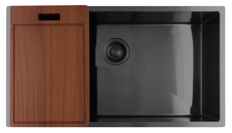 Pure.Sink Luxion Grande lavello Gun metal 74x40 cm sottopiano, incasso a filo e da appoggio PLX7440-61