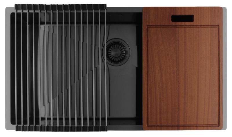 Pure.Sink Luxion Grande lavello Gun metal 74x40 cm sottopiano, incasso a filo e da appoggio PLX7440-61