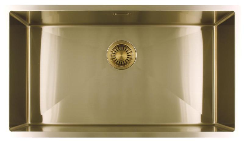 Pure.Sink Luxion Grande lavello dorato 74x40 cm sottopiano, incasso a filo e da appoggio PLX7440-60