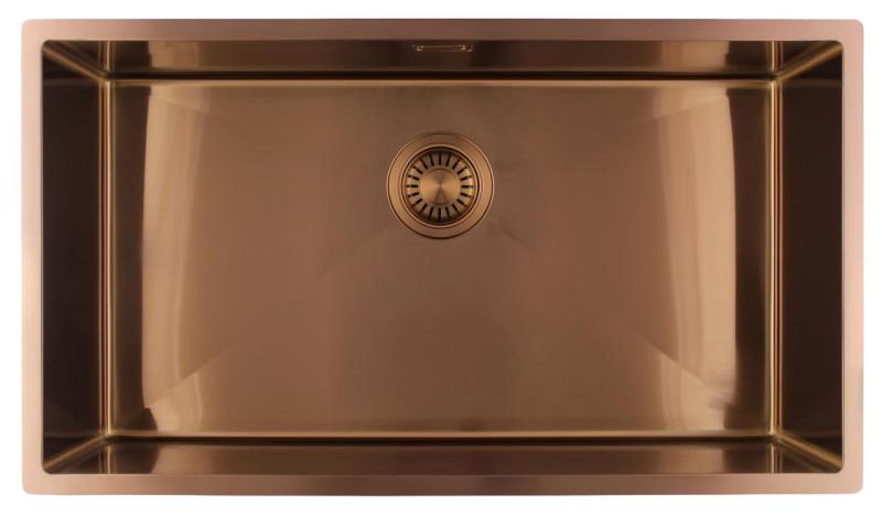 Pure.Sink Luxion Grande lavello in rame 74x40 cm sottopiano, incasso a filo e da appoggio PLX7440-62