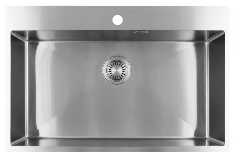 Pure.Sink Luxion Grande lavello in acciaio inox 78x50 cm Tapwing con foro per rubinetto PLX7850T-02