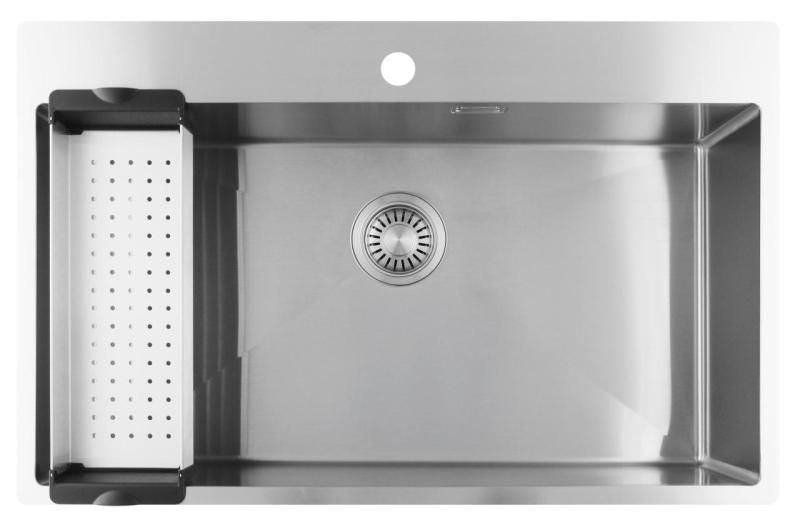 Pure.Sink Luxion Grande lavello in acciaio inox 78x50 cm Tapwing con foro per rubinetto PLX7850T-02