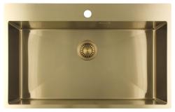 Pure.Sink Luxion Grande lavello dorato 78x50 cm Tapwing con foro per rubinetto PLX7850T-60