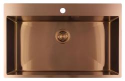 Pure.Sink Luxion Grande lavello in rame 78x50 cm Tapwing con foro per rubinetto PLX7850T-62