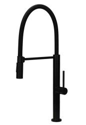 Pure.Sink Luxion Rubinetto da cucina nero opaco profi con bocca flessibile e 2 tipi di getto PLXFLEX-10