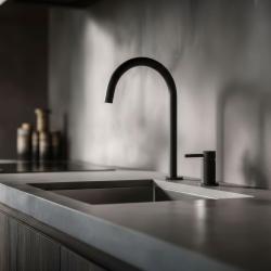 Pure.Sink Luxion Rubinetto da cucina nero opaco a 2 fori con bocca rotonda PLX2HR-10